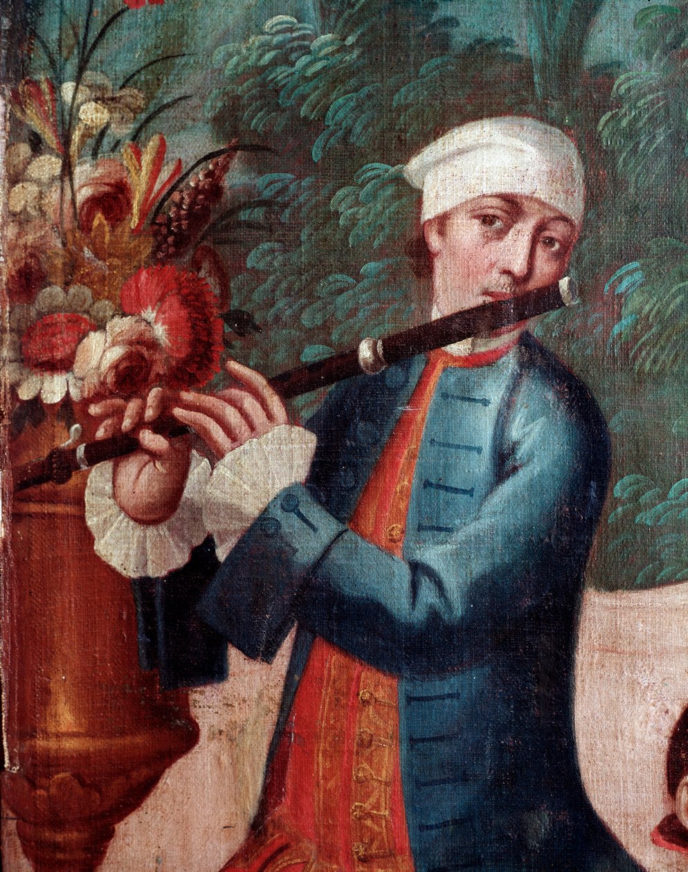 Flecista (detal na ekranie, obraz) autorstwa Mexican School