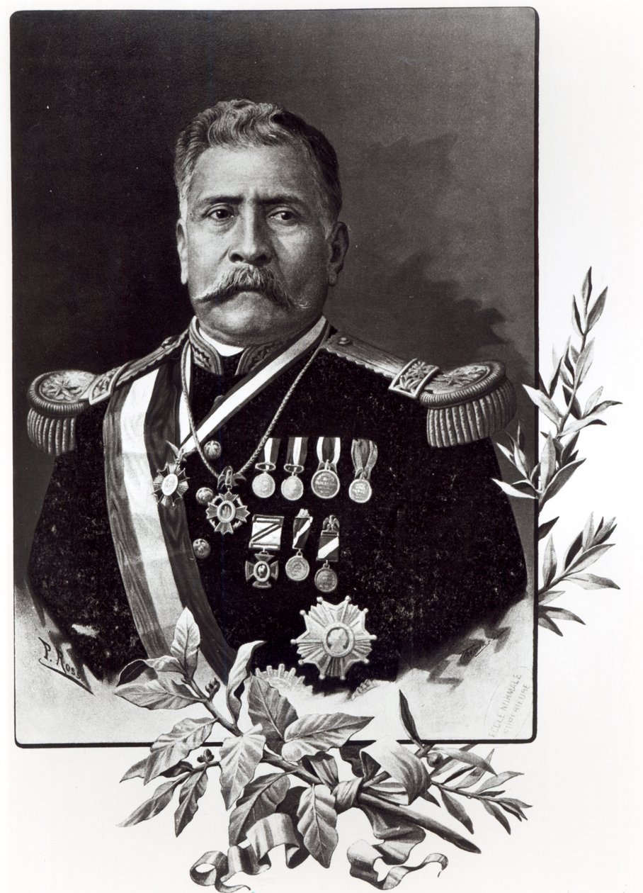 Portret Porfirio Diaza (1830-1915) autorstwa Mexican School
