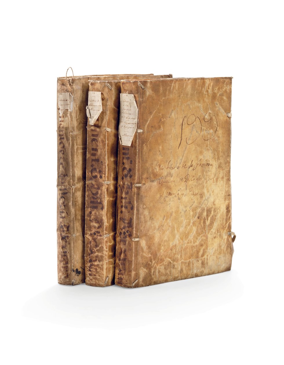 Codex Chimalpahin i prace historyczne Fernando de Alva Ixtilxochitla w języku hiszpańskim i nahuati, rękopisy na papierze w 3 tomach autorstwa Mexican School