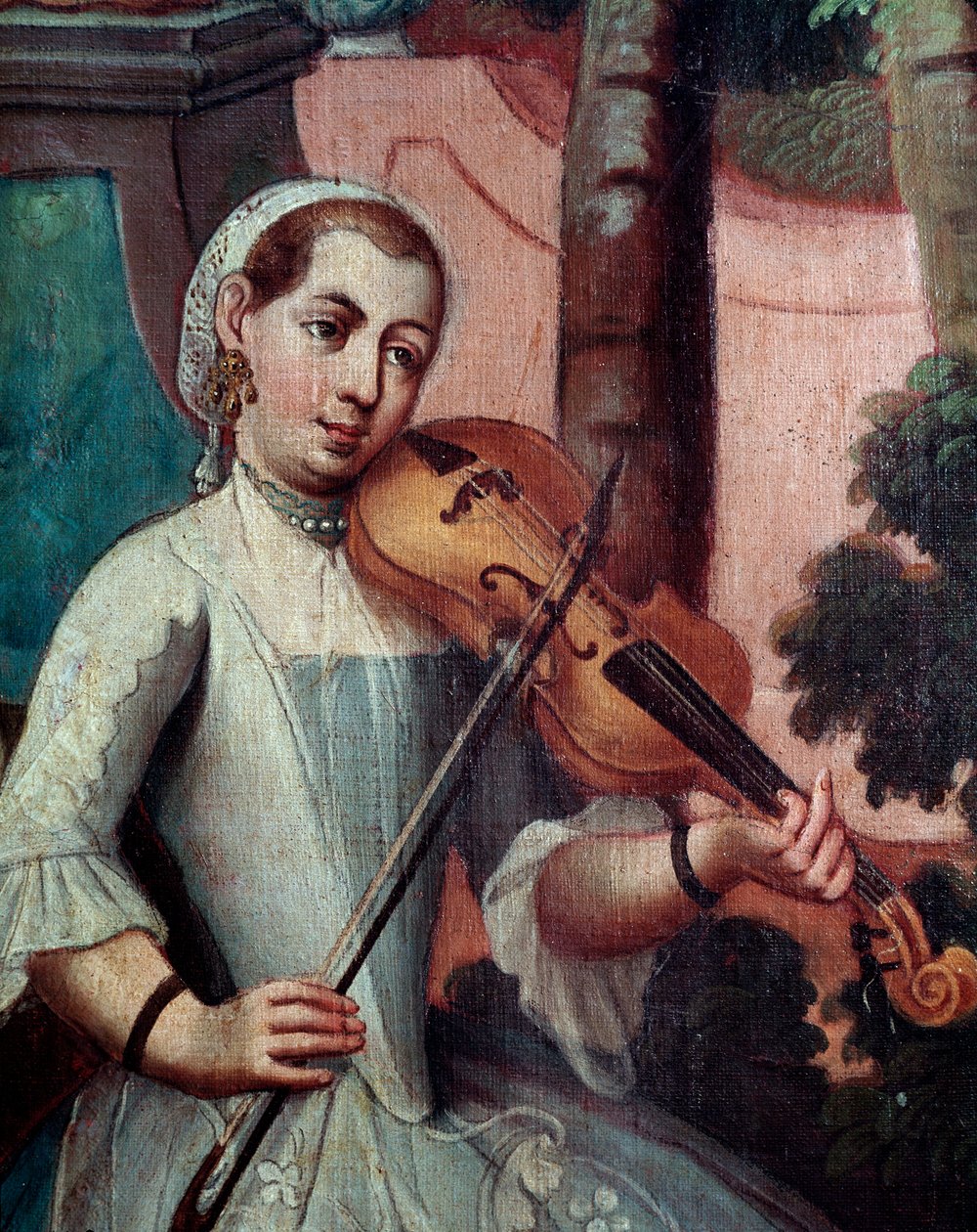 Skrzypek. Szczegóły ekranu (malowanie autorstwa Mexican School