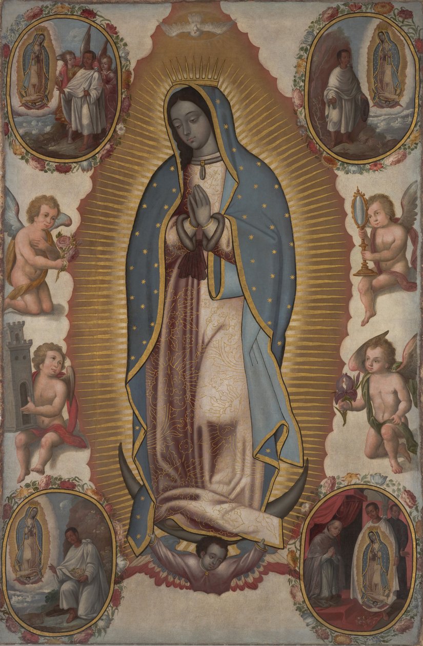 Dziewica z Guadalupe, ok. 1700 r. (olej na płótnie) autorstwa Mexican School