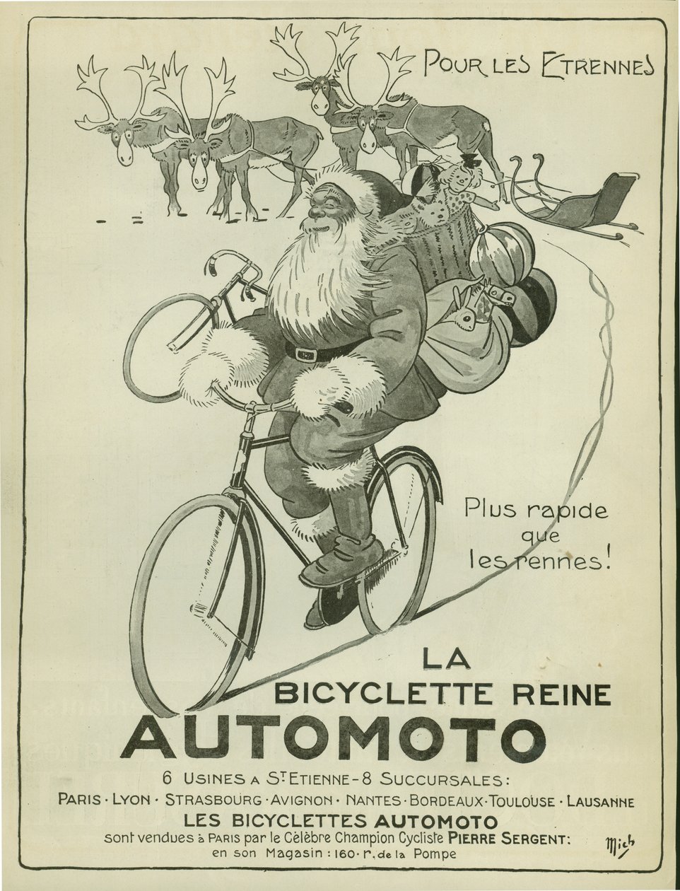 Plakat reklamujący rowery „Automoto” autorstwa Mich