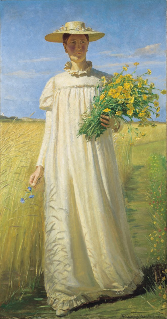 Anna Ancher wraca z pola autorstwa Michael Peter Ancher