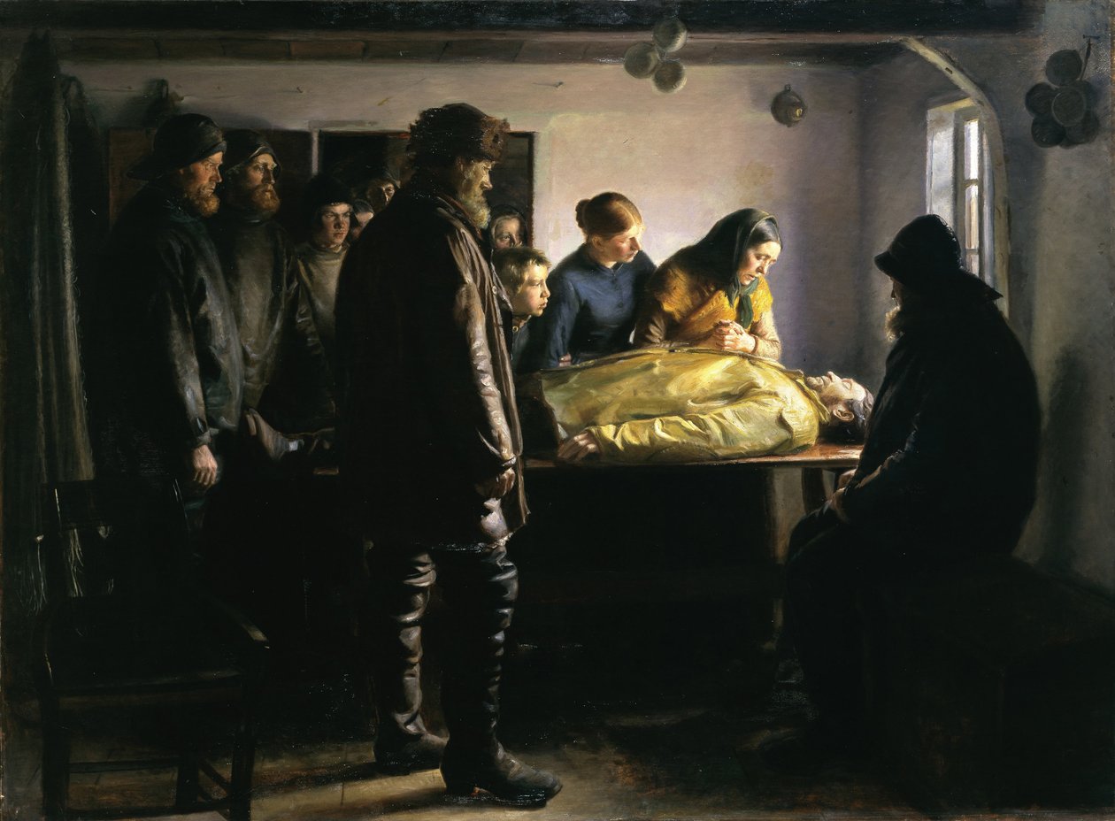 Utopiony rybak autorstwa Michael Peter Ancher
