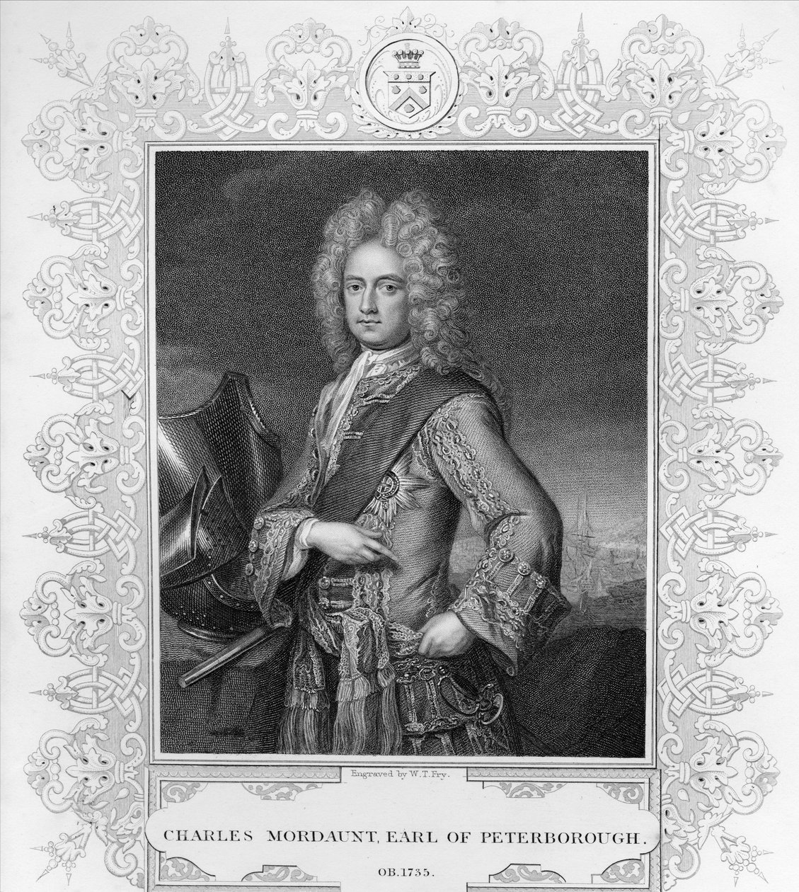 Charles Mordaunt, hrabia Peterborough, grawerowane przez WT Fry autorstwa Michael Dahl