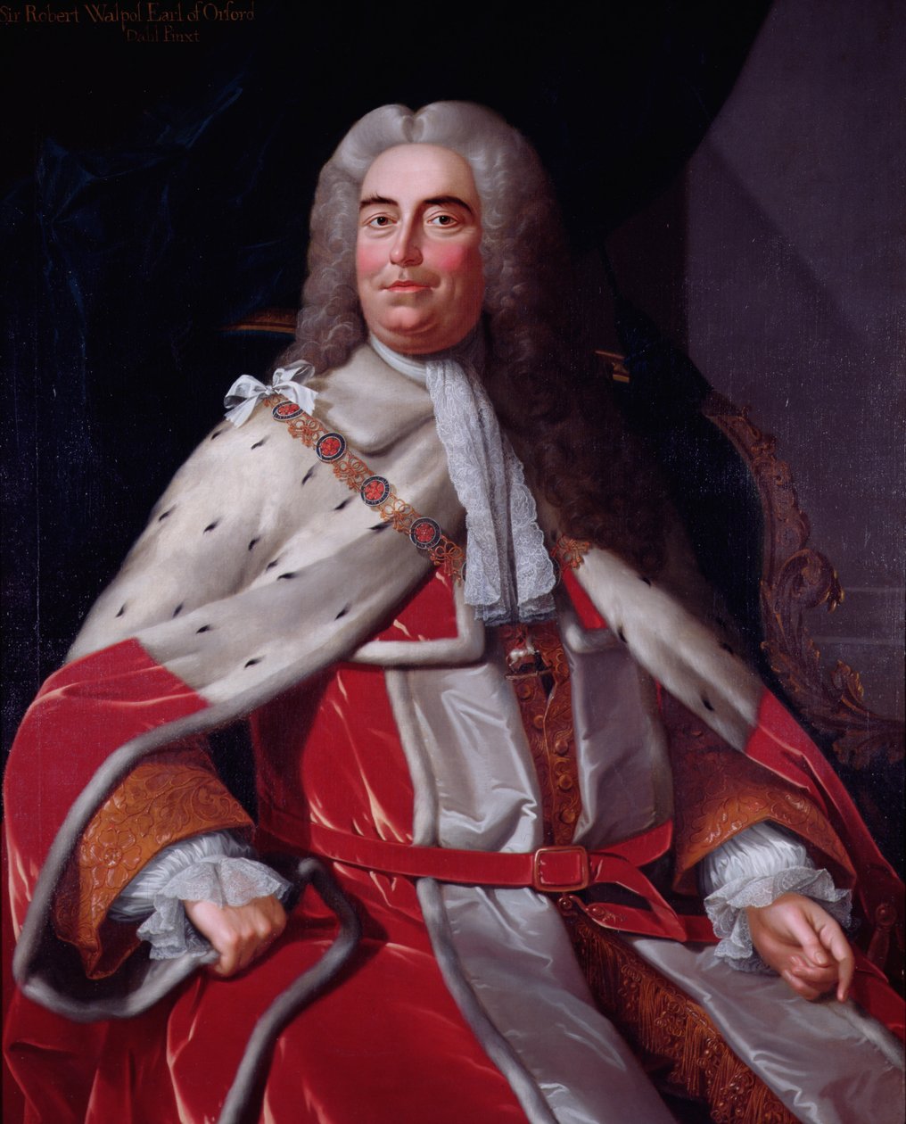 Sir Robert Walpole, hrabia Orford (1676-1745), pierwszy lord skarbu i kanclerz skarbu autorstwa Michael Dahl