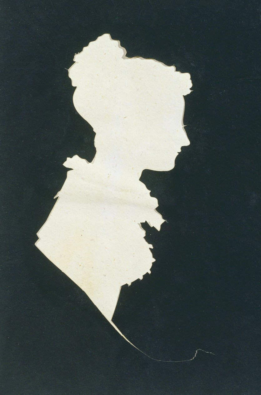 Sylwetka Sary Faraday (1800-79) z albumu Michaela Faradaya, 1821 (tusz na papierze) autorstwa Michael Faraday