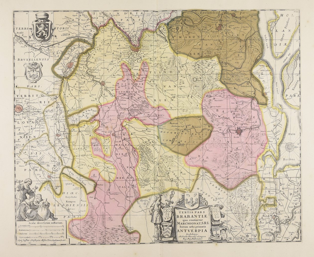 Trzecia część Brabancji SRI Główne miasto Antwerpia / od oryginalnego Michael Florenty a Langren autorstwa Michael Floris van Langren