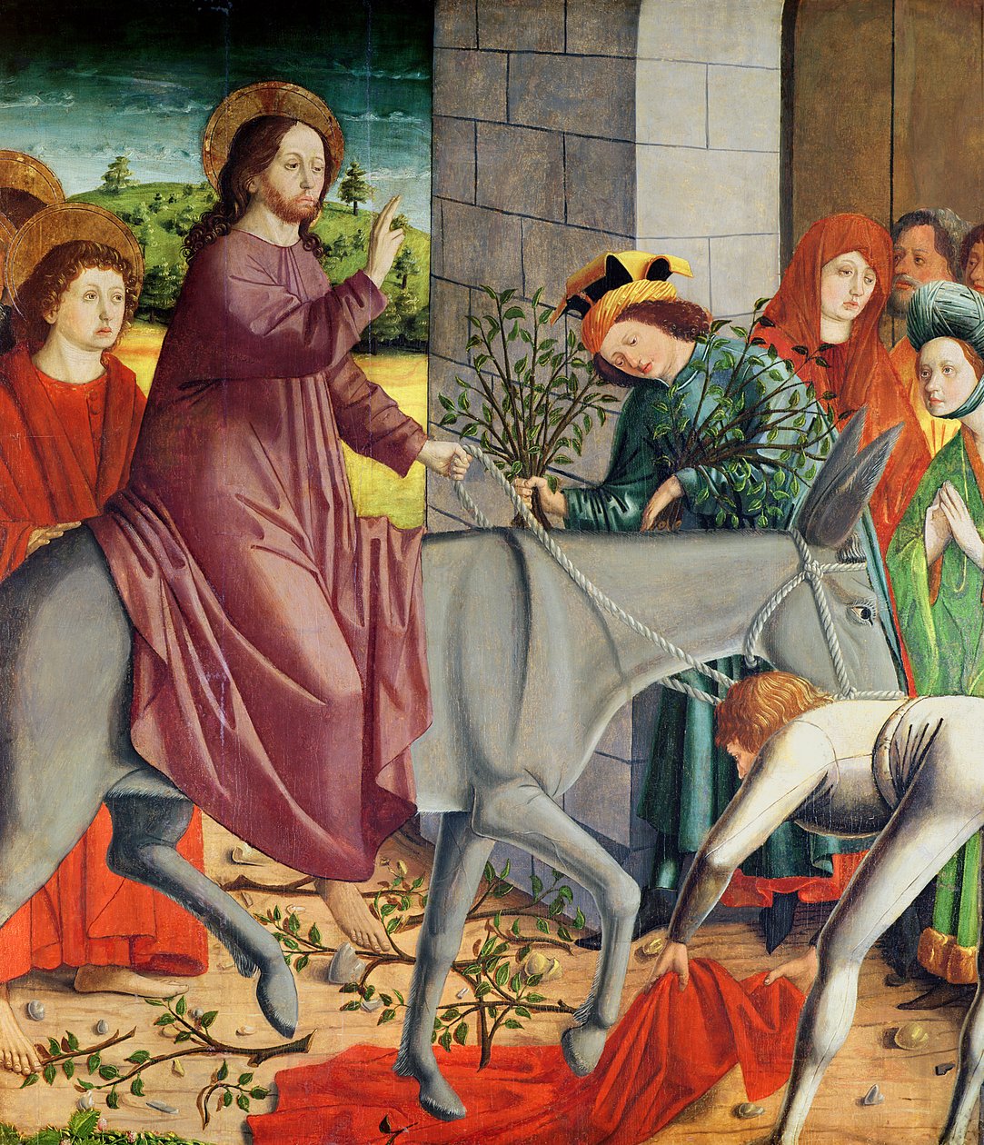 Wejście Chrystusa do Jerozolimy, z ołtarza św. Szczepana, ok. 1470 autorstwa Michael Pacher