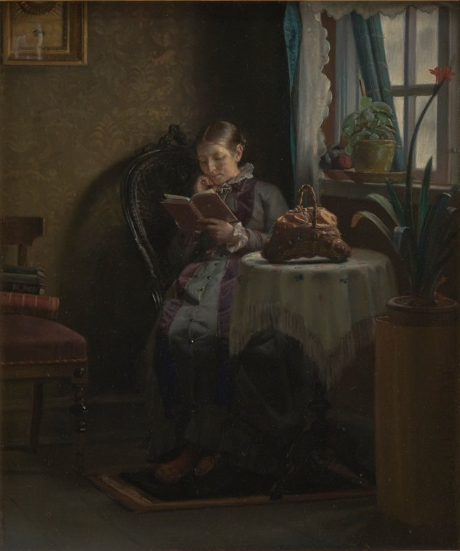 Czytanie Anny Ancher autorstwa Michael Peter Ancher