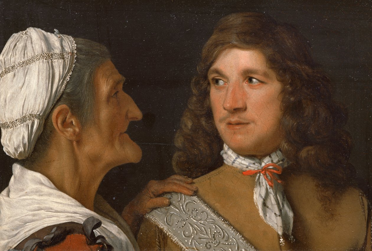 Młody człowiek i kupiec (olej na miedzi) autorstwa Michael Sweerts