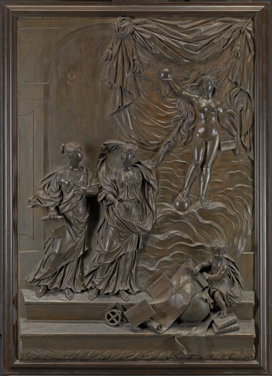 The Stowe Reliefs: prawdopodobnie prawda objawiająca się sztukom wyzwolonym, ok. 1715 (brązowa lipa) autorstwa Michael (attr.to) Chuke