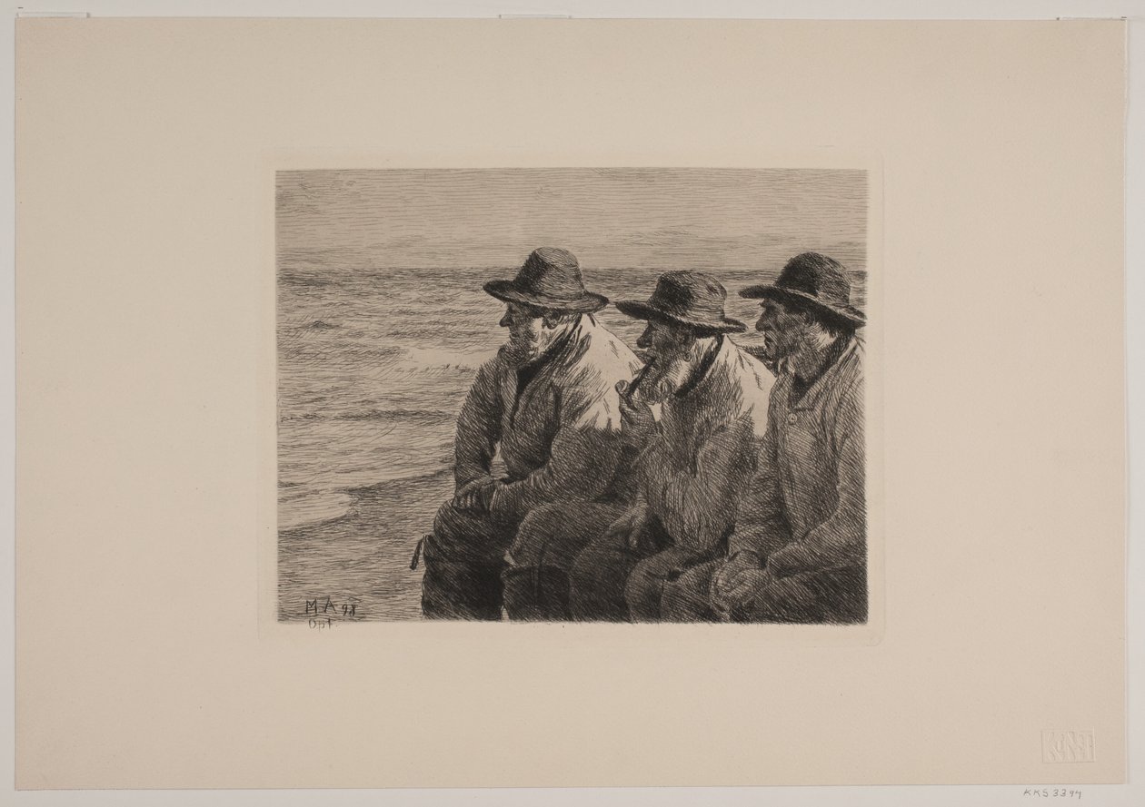 Trzech rybaków autorstwa Michael Ancher