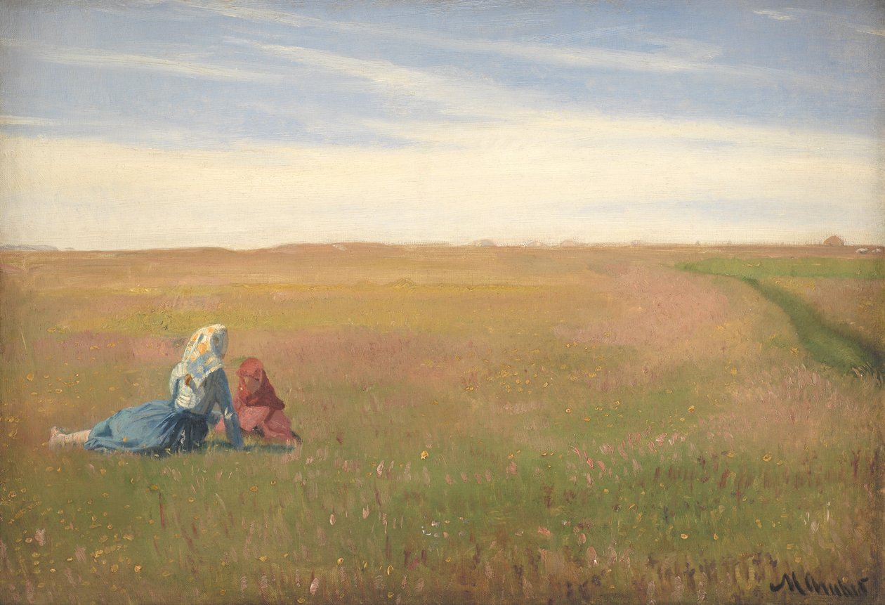 Dwie dziewczyny w polu. Letni Dzień autorstwa Michael Ancher