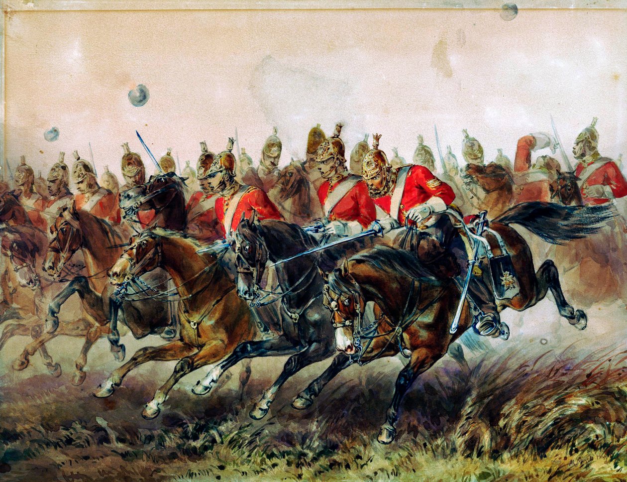 Szarża Lekkiej Brygady podczas bitwy pod Kominiarką, 1854 autorstwa Michael Angelo Hayes