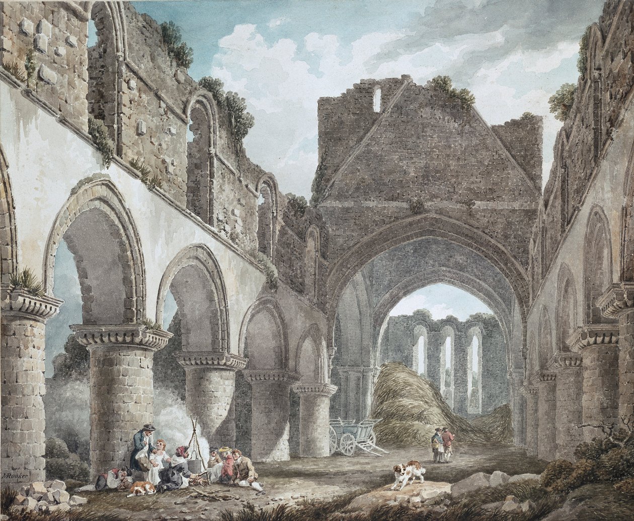 Opactwo Buildwas, Shropshire, c1760-1800 autorstwa Michael Angelo Rooker