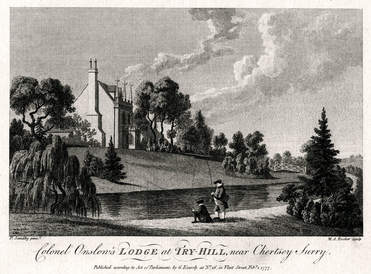 Colonel Onslows Lodge w Try-Hill, niedaleko Chertsey, Surry, 1777 autorstwa Michael Angelo Rooker