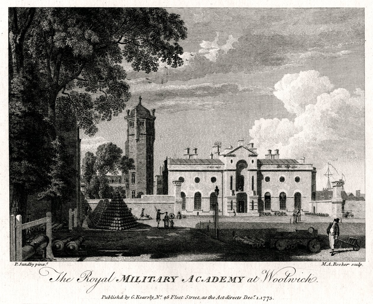 Królewska Akademia Wojskowa w Woolwich, Londyn, 1775 autorstwa Michael Angelo Rooker