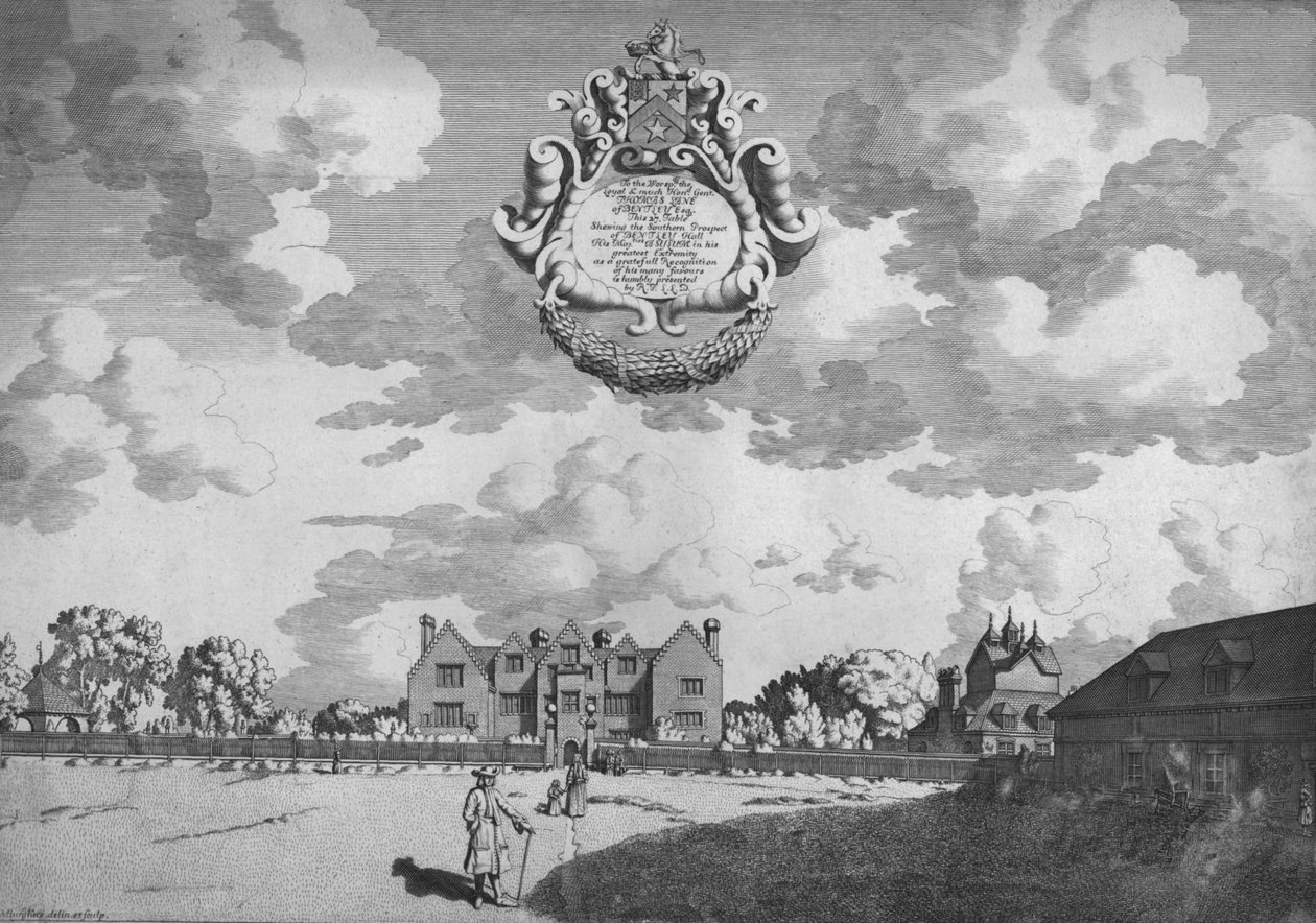 Bentley Hall Southern Prospect, c1686. autorstwa Michael Burghers
