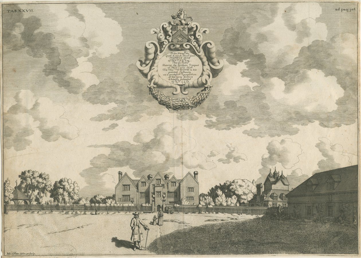 Bentley Hall: miedzioryt, nd [1653 - 1686] autorstwa Michael Burghers