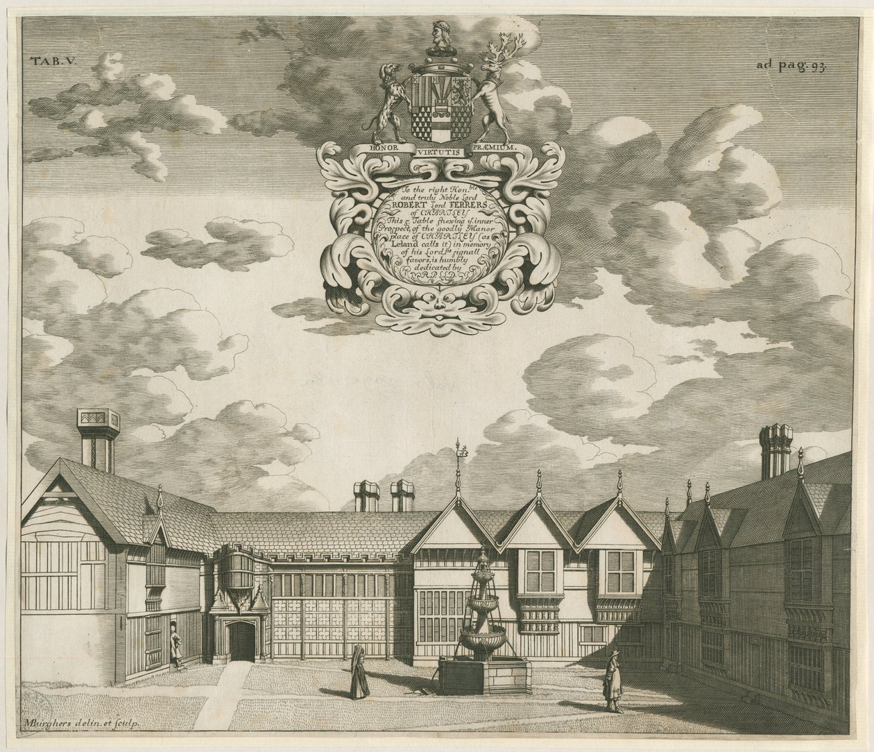 Chartley Manor House: grawerowanie, bd [1653-1686] (druk) autorstwa Michael Burghers