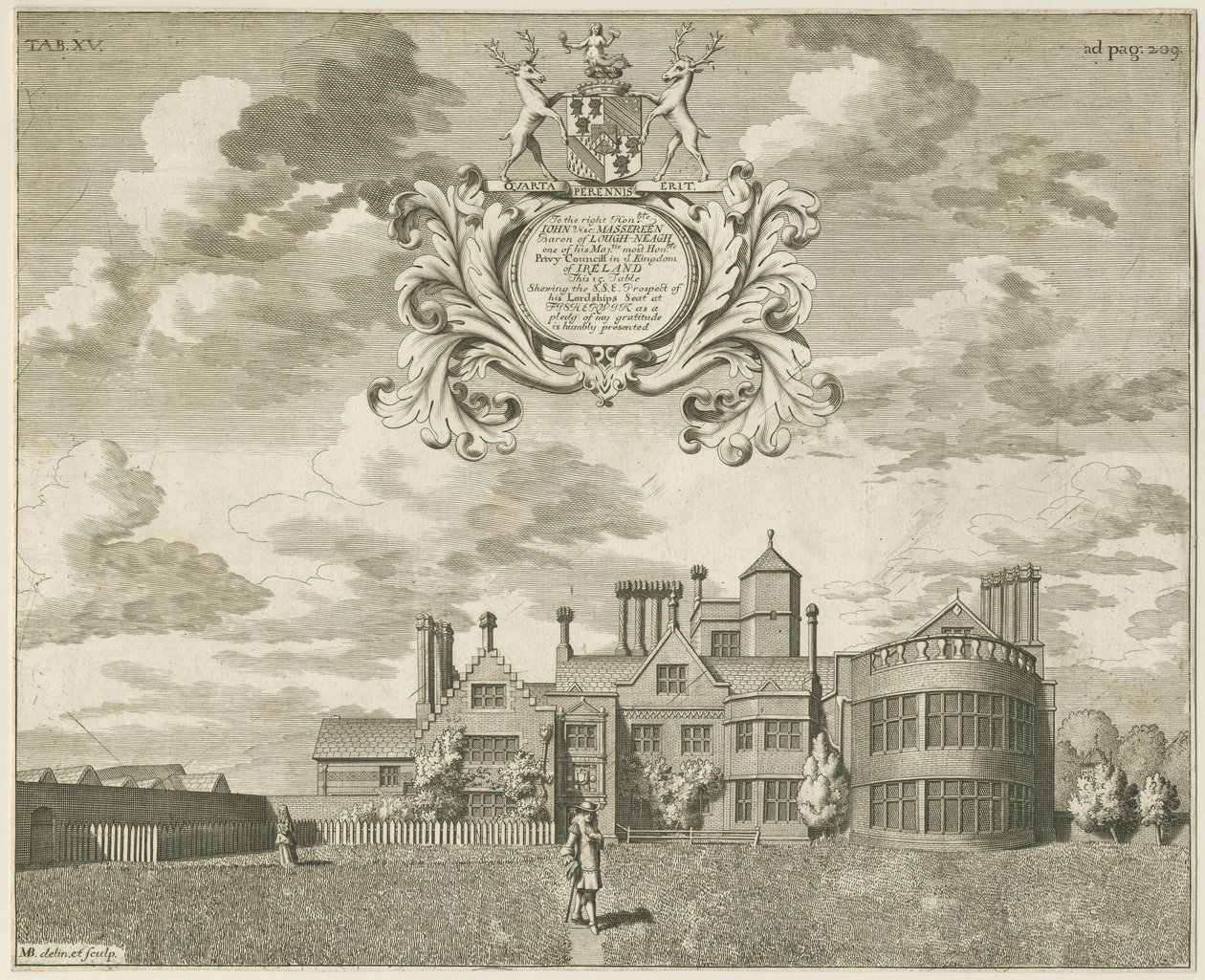 Fisherwick Hall: miedzioryt, nd [1653-1686] (druk) autorstwa Michael Burghers