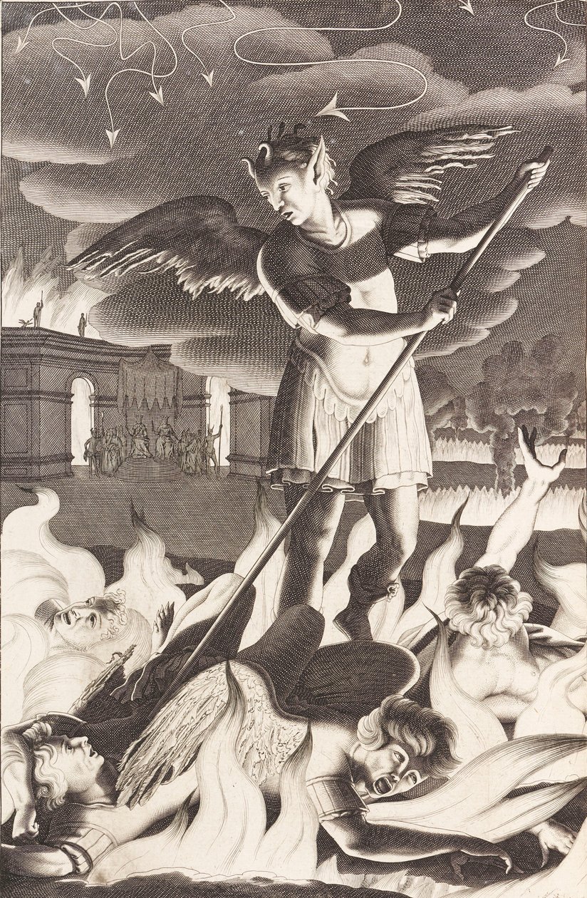 Ilustracja do Raju utraconego Johna Miltona, 1688. autorstwa Michael Burghers