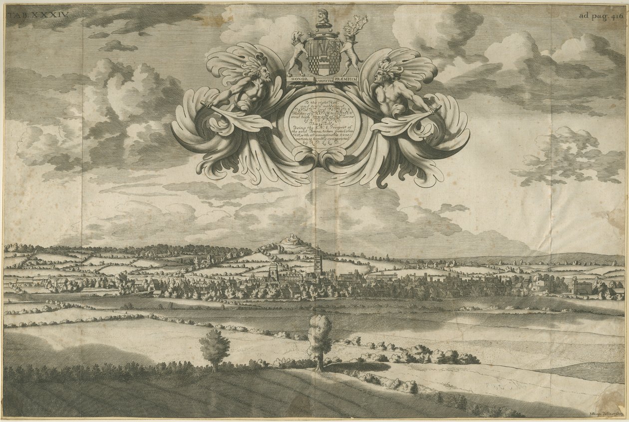 Stafford - East North East Prospect: rycina, bd [1686] (druk) autorstwa Michael Burghers