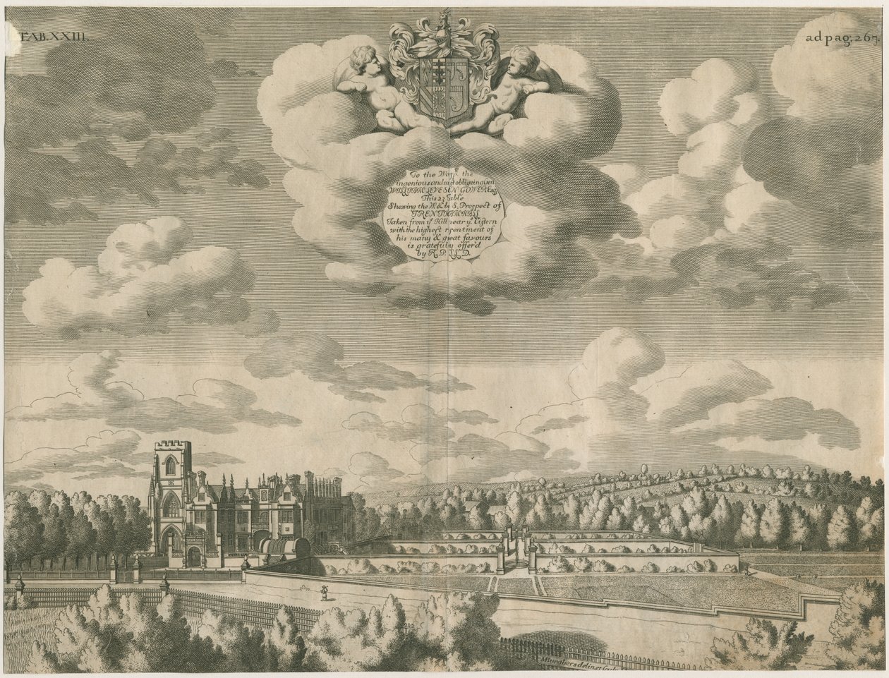 Trentham Hall: grawerowanie, nd [1686] autorstwa Michael Burghers