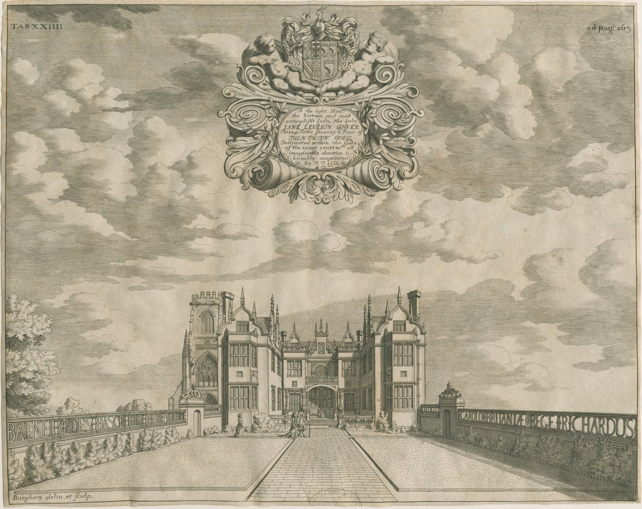 Trentham Hall: grawerowanie, nd [1686] autorstwa Michael Burghers