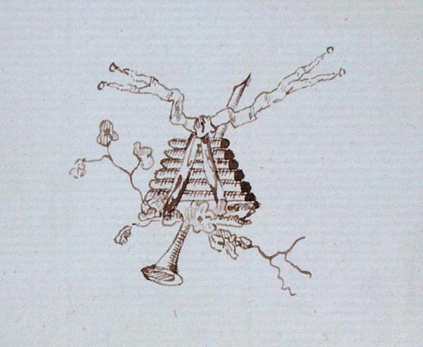 Rysunek z notatnika Michaela Faradaya (pióro i atrament na papierze) autorstwa Michael Faraday