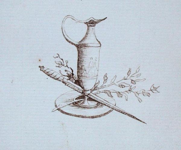 Rysunek z notatnika Michaela Faradaya (pióro i atrament na papierze) autorstwa Michael Faraday