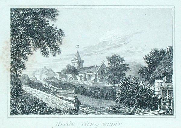 Niton Church, Isle of Wight, z albumu Michaela Faradaya (grawerowanie) autorstwa Michael Faraday