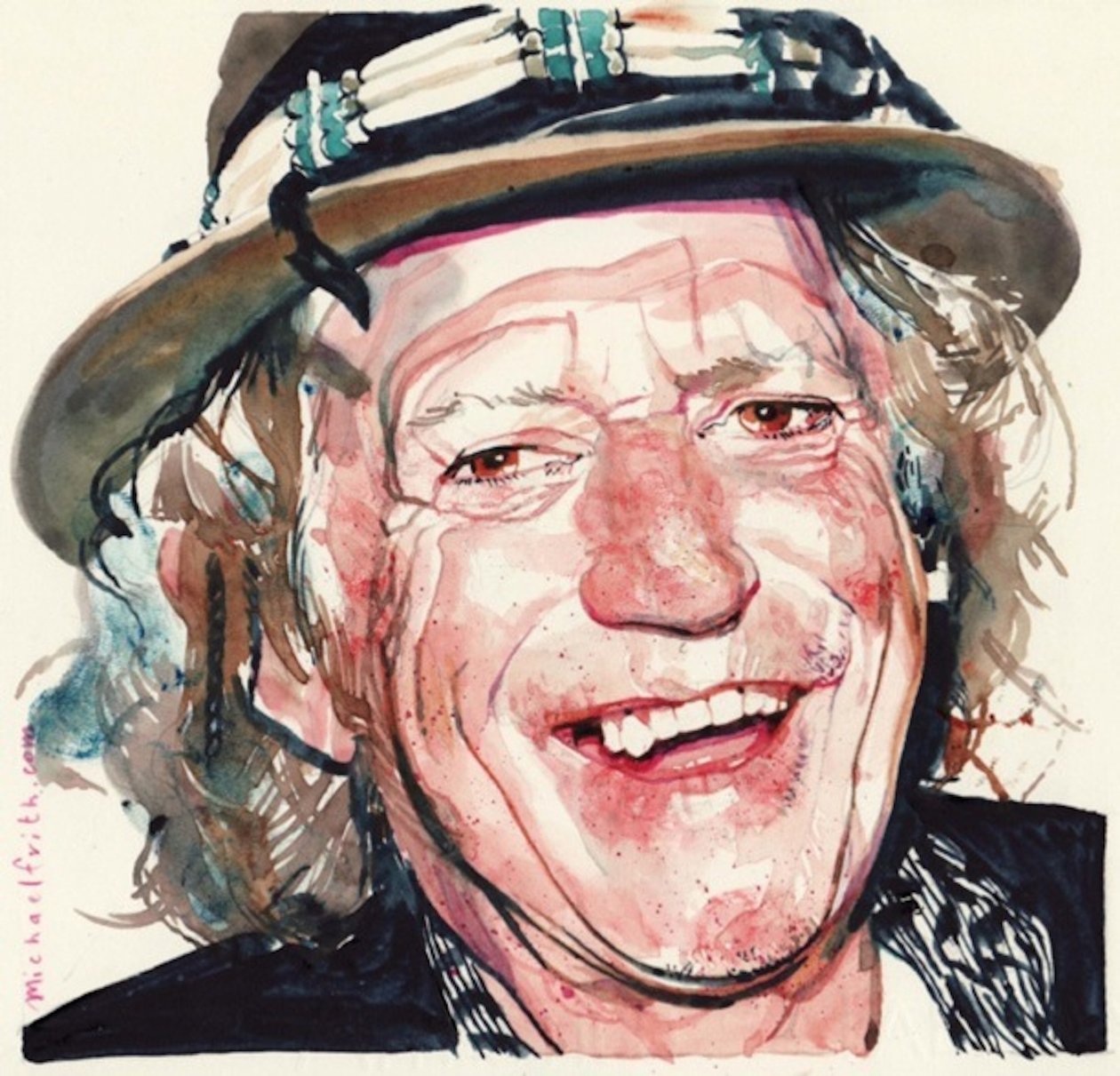 Keith Richards (akwarela) autorstwa Michael Frith