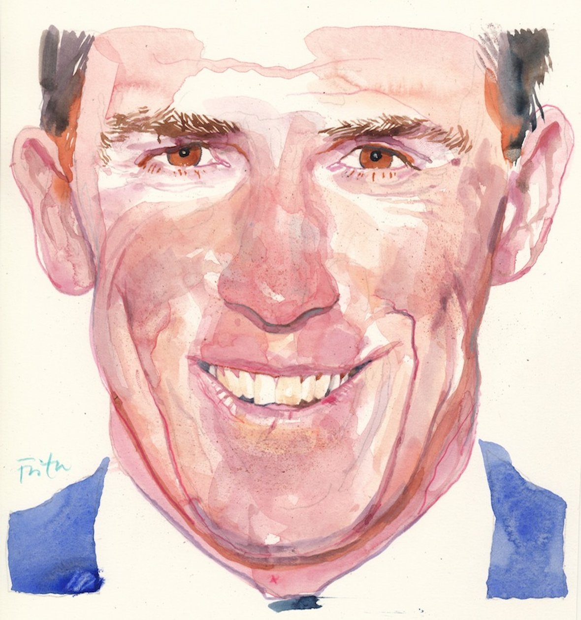 Rob Brydon (akwarela) autorstwa Michael Frith