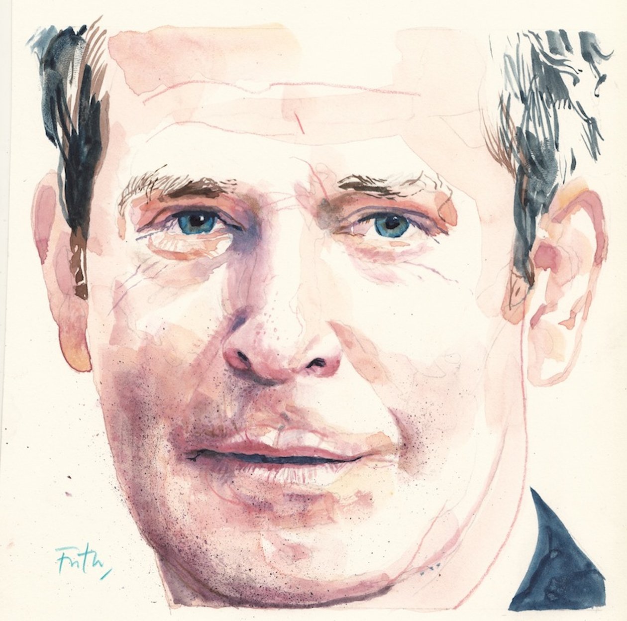 Tom Hollander (akwarela) autorstwa Michael Frith