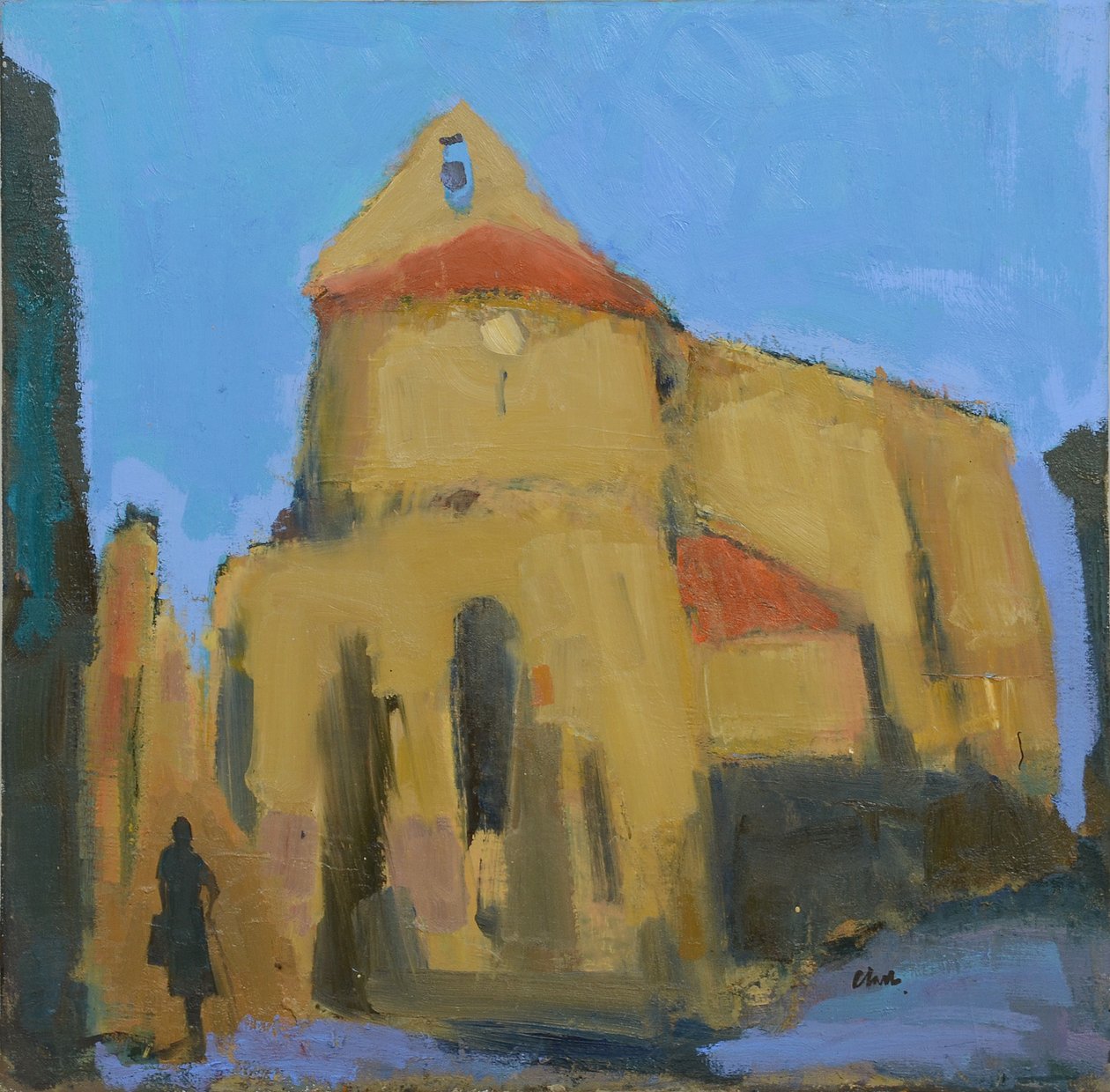 Kościół w pobliżu Bordeaux, 2017 (olej na płótnie) autorstwa Michael G. Clark