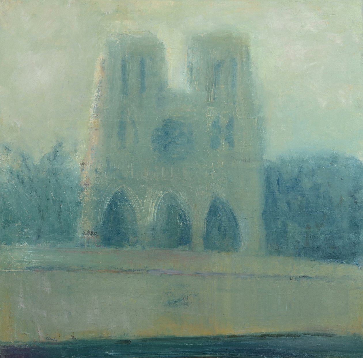 Notre Dame, Paryż, 2016 (olej na płótnie) autorstwa Michael G. Clark