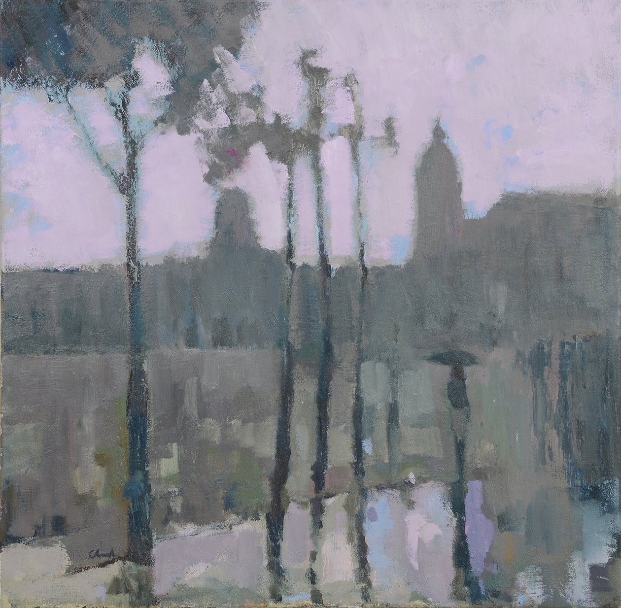 Paryż w deszczu, 2016 (olej na płótnie) autorstwa Michael G. Clark