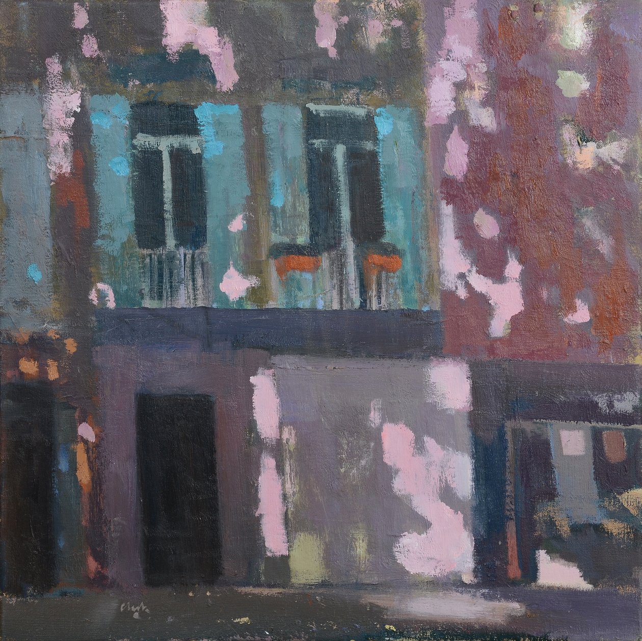 Cienie na ścianie, Prowansja, 2015 (olej na płótnie) autorstwa Michael G. Clark