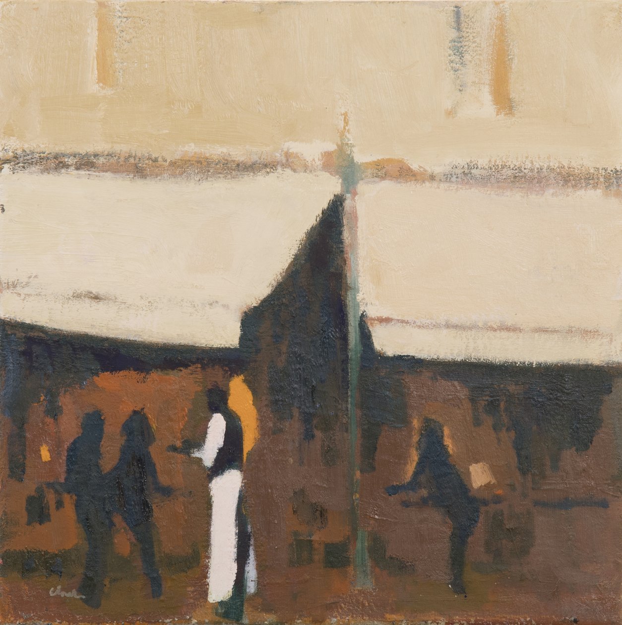 Kelner, Paryż, wieczór, 2017 (olej na płótnie) autorstwa Michael G. Clark