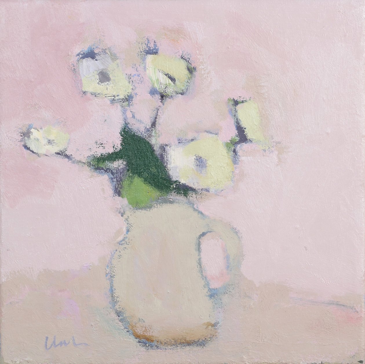 Białe zawilce, 2016 (olej na płótnie) autorstwa Michael G. Clark