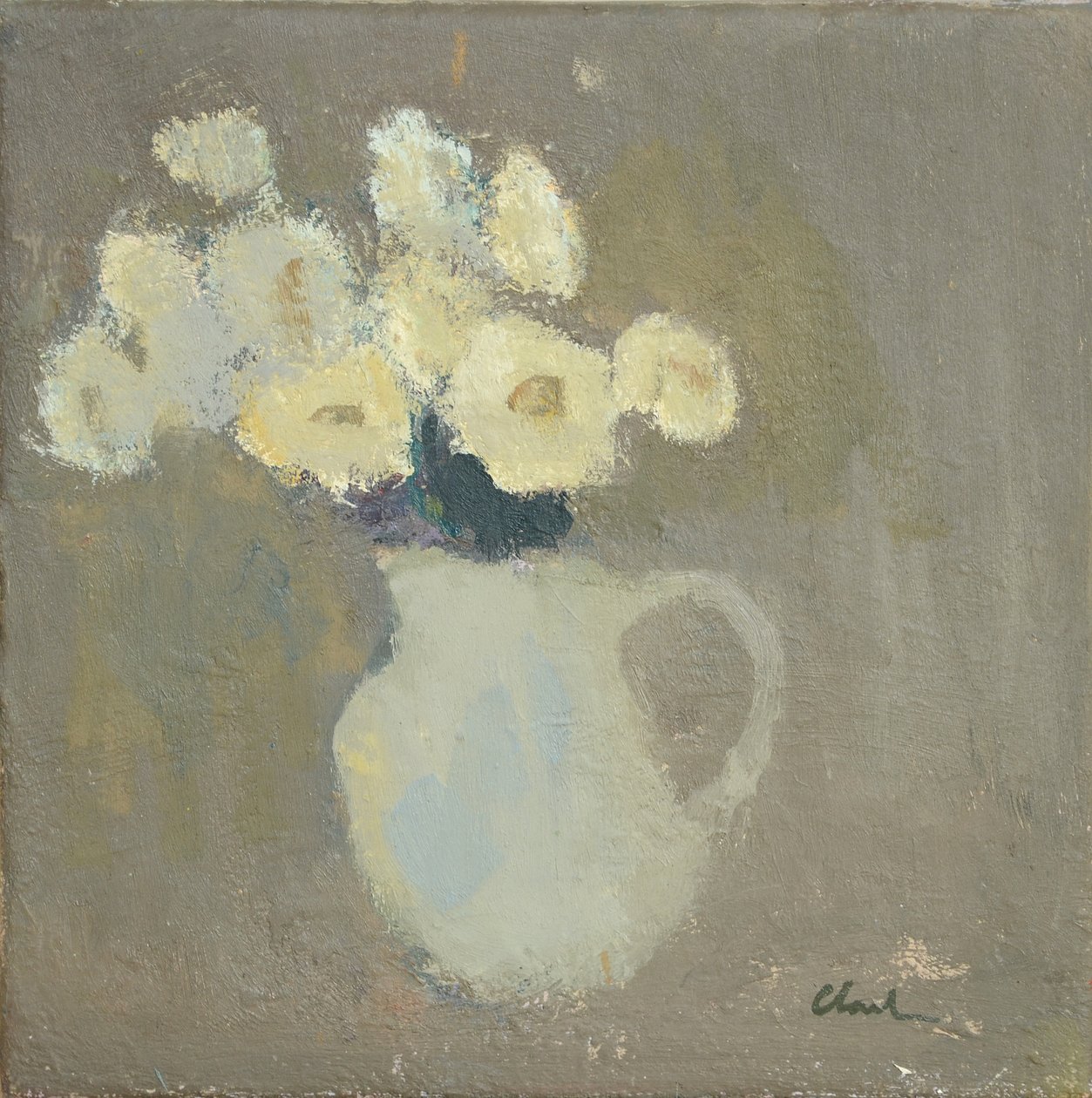 Białe kwiaty, 2016 (olej na płótnie) autorstwa Michael G. Clark