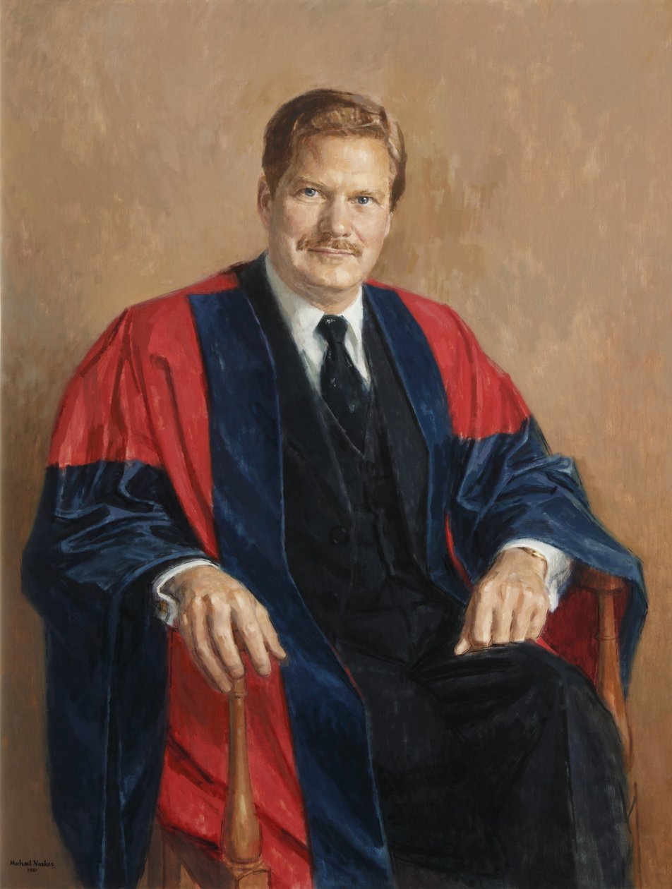 Keith Broadwell Griffin, prezes Magdalen College (olej na płótnie) autorstwa Michael Noakes