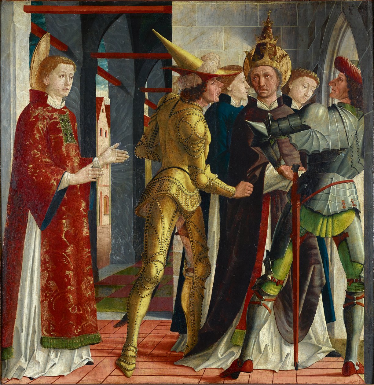 Papież Sykstus II żegna się ze św. Wawrzyńca autorstwa Michael Pacher