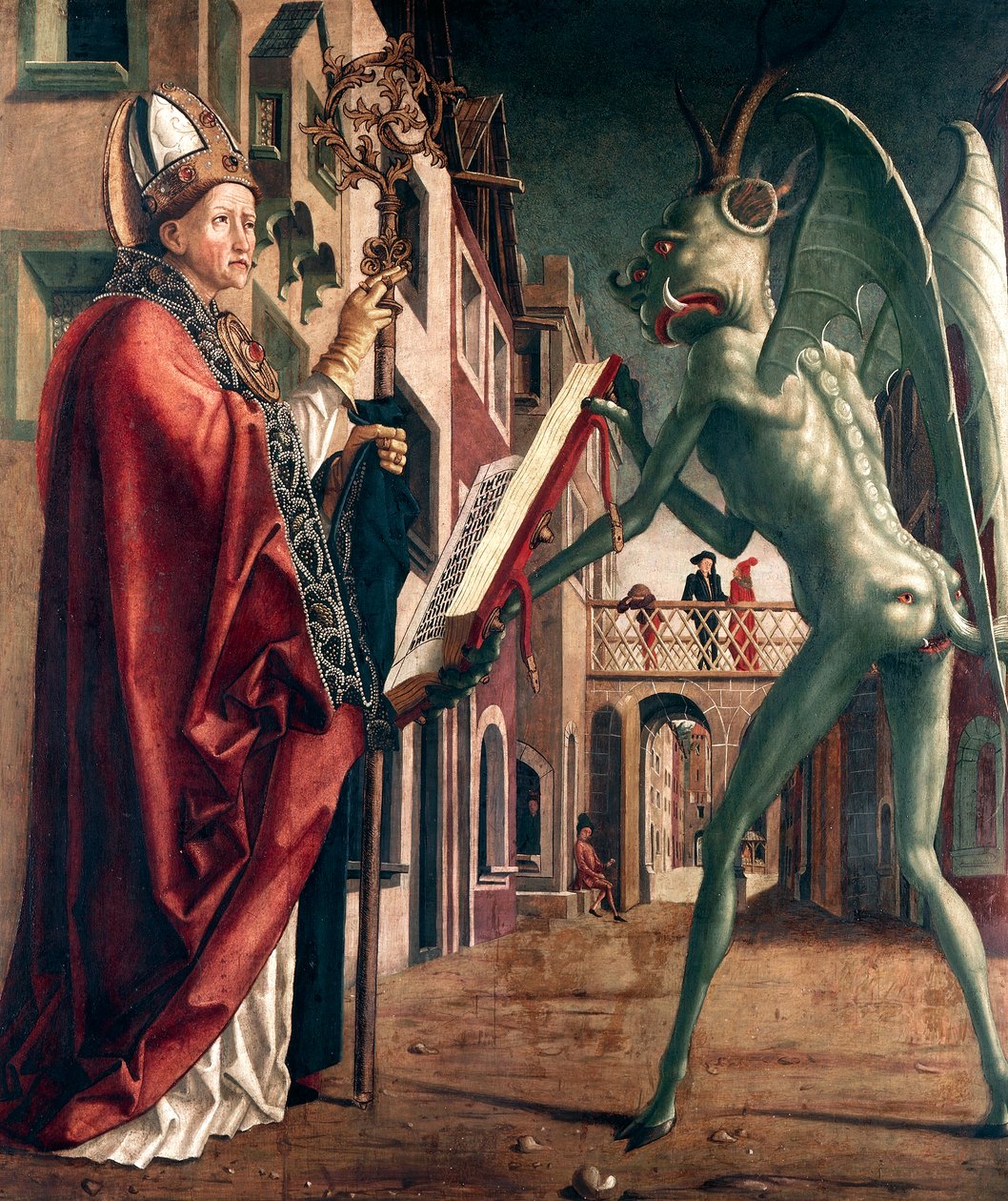 St Wolfgang i Diabeł, Życie św. Wolfganga autorstwa Michael Pacher