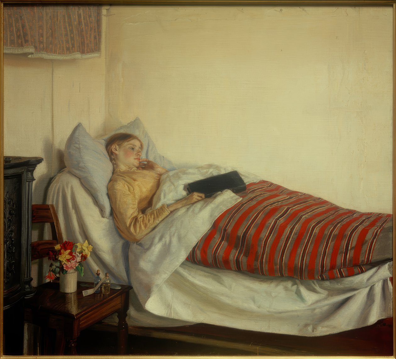 Chora młoda dziewczyna. Tine Normand autorstwa Michael Peter Ancher