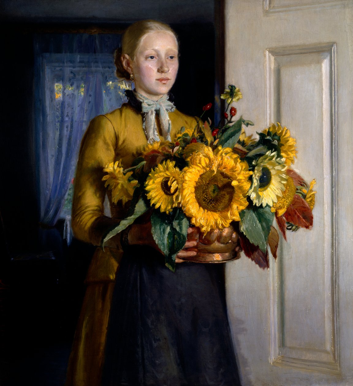 Dziewczyna ze słonecznikami autorstwa Michael Peter Ancher