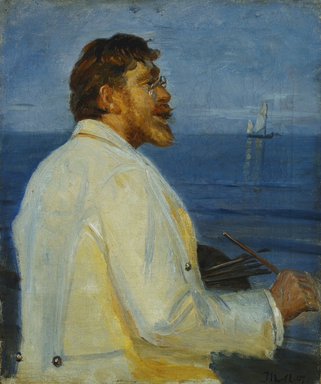 Portret artysty Peder Severin Kroyer, połowa długości, 1907 autorstwa Michael Peter Ancher