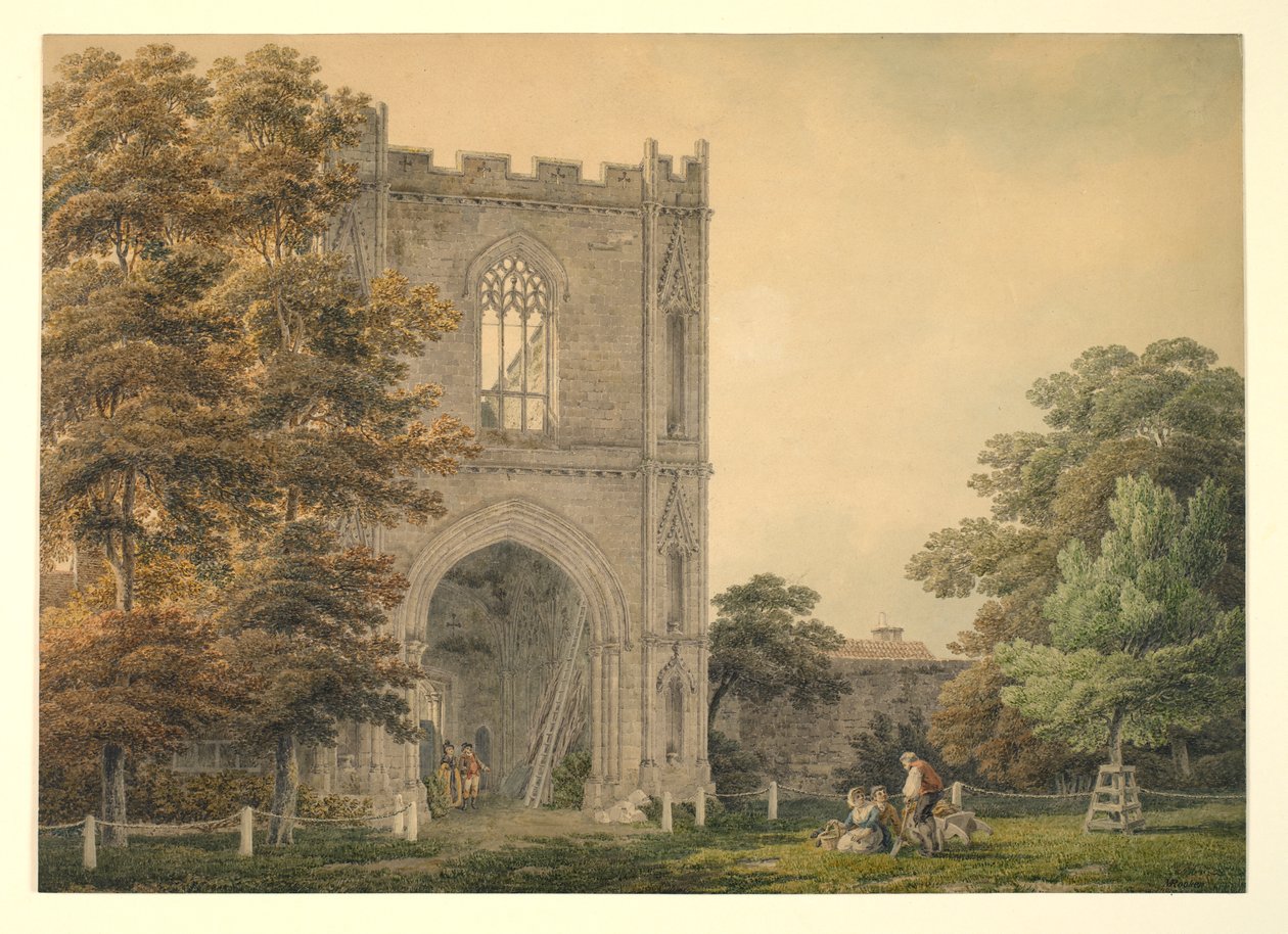 Zrujnowana brama w opactwie, Bury St Edmunds, 1788-1801 autorstwa Michael Rooker